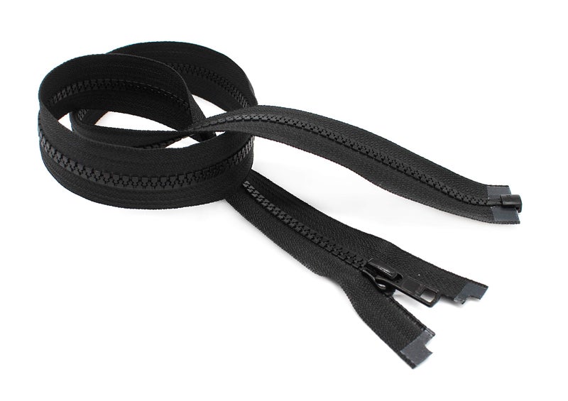 YKK Ski & Sport Vislon Zipper, Molded Plastic Separating -Medium Weight (Select Color) (Black, Length 24 inches) Made in USA - Image 2